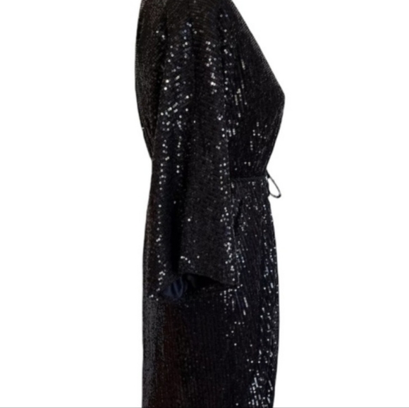 Chelsea & Violet Sequin Kimono Jacket Duster Black. - Picture 4 of 4
